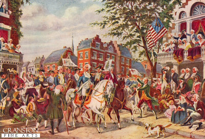 Washingtons Entry Into New York April 23rd 1789 by Alphonse Bigot. (B)