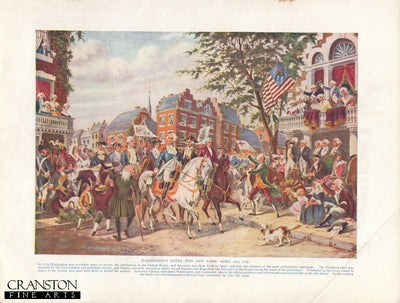 Washingtons Entry Into New York April 23rd 1789 by Alphonse Bigot. (P)