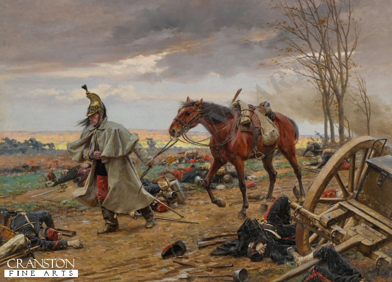 A French Dragoon Leaving The Field of Battle During The Franco Prussian War by Paul Grolleron (PC)