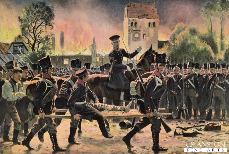 General von Scharnhorst Wounded at Grossgorschen - May 2nd, 1813 By Carl Rochling