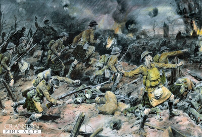 Prisoners in Posse: The Enemy Routed by the Highlanders near Ypres by Frank Dadd
