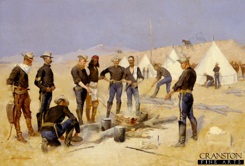 Roasting the Christmas Beef in a Cavalry Camp by Frederic Remington
