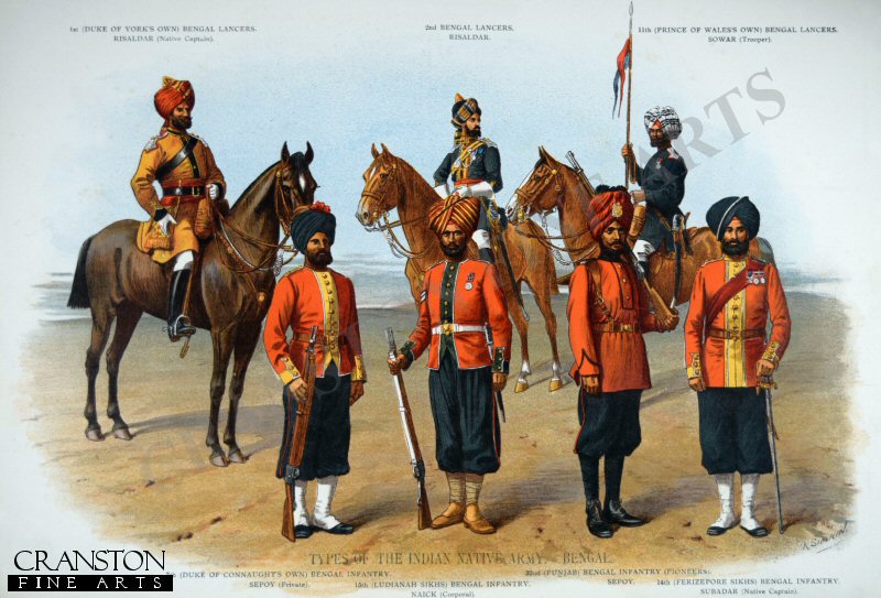 Types of the Indian Native Army, Bengal by Richard Simkin