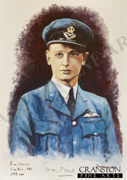 Portrait of Pilot Officer Tom Neil DFC, 249 Sqn by David Pritchard