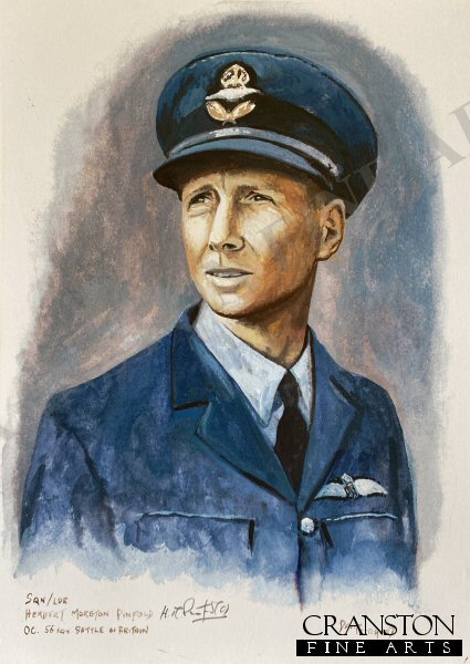Portrait of Squadron Leader Herbert Moreton Pinfold, O.C 56 Sqn, Battle of Britain by David Pritchard