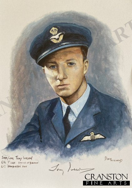 Portrait of Squadron Leader Tony Iveson, 616 'F' Sqn Battle of Britain, 617 'Dambuster' Sqn by David Pritchard