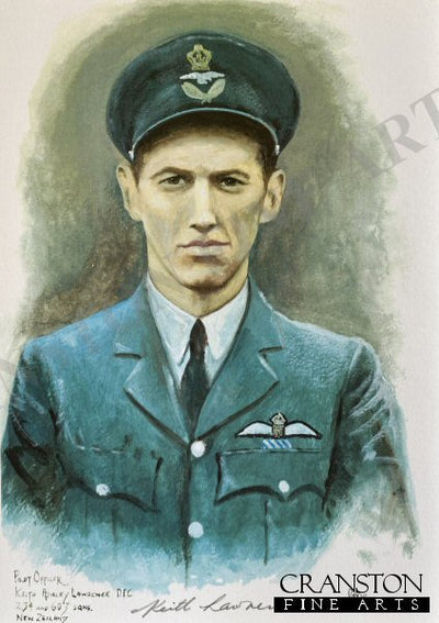 Portrait of Pilot Officer Keith Ashley Lawrence DFC, 234 amd 603 Sqn New Zealand by David Pritchard