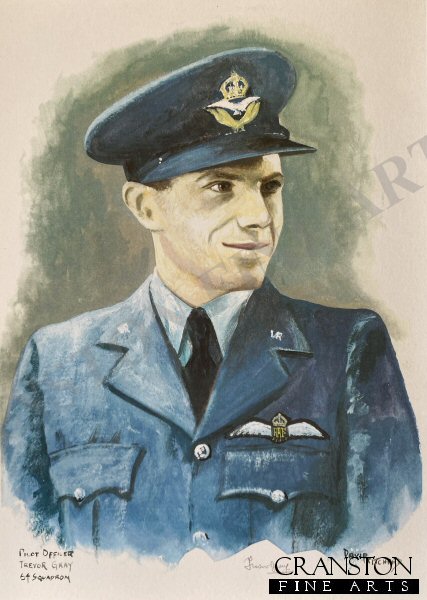 Portrait of Pilot Officer Trevor Gray, 64 Sqn (2nd Ver.) by David Pritchard