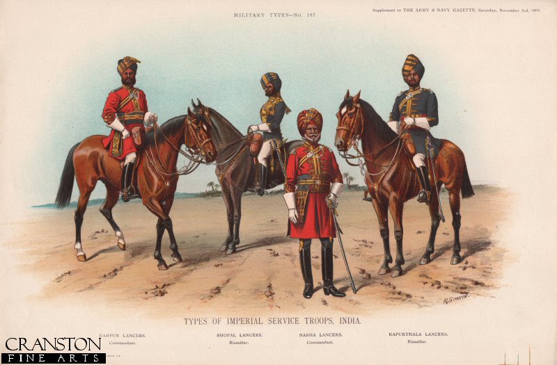 Types of Imperial Service Troops, India (No.3) by Richard Simkin (P)