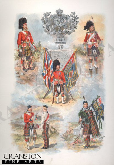 Badge and colours of the Cameron Highlanders by Harry Payne (P)