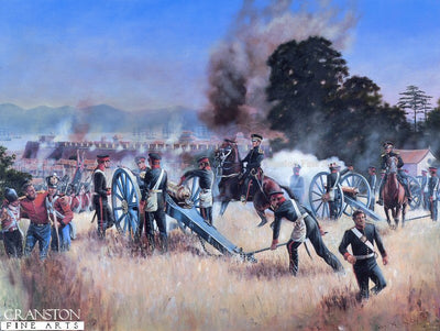 The Madras Foot Artillery at the Assault on Chin-Kiang-Foo, 21st July 1842 by David Rowlands. (B)