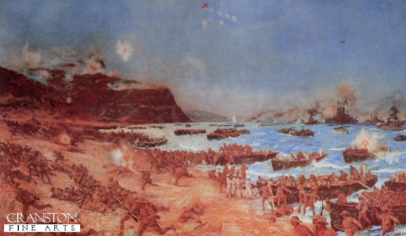 Gallipoli Anzac Beach by Charles Dixon. (P)