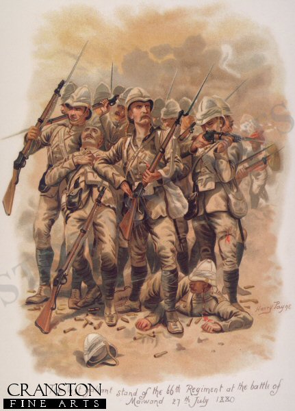 The Last Gallant Stand of the 66th Regiment at the Battle of Maiwand 27th July 1880 by Harry Payne. (PC)