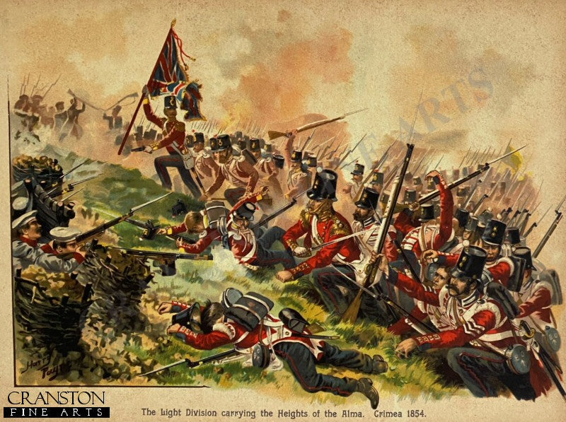 The Light Division Carrying the Heights of Alma, Crimea 1854 by Harry Payne. (P)
