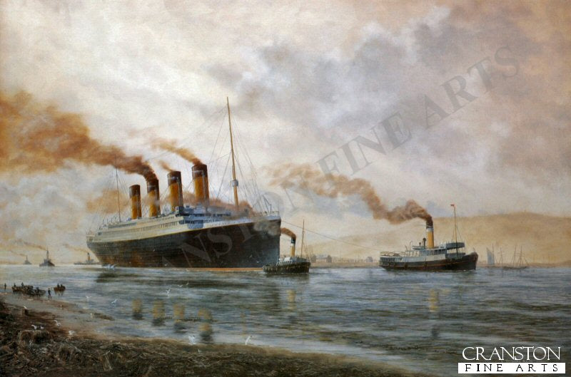 Titanic Leaving Belfast for Sea Trials by E. D. Walker.