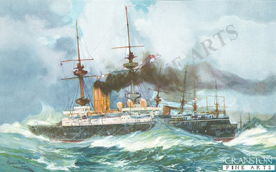 The Mars in the Channel Squadron, 1901 by Charles Dixon.