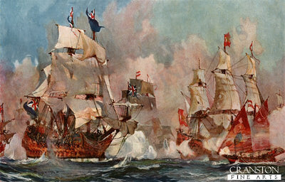 The Prince George at the Battle of Malaga 1704 by Charles Dixon.