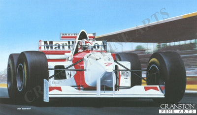 Nigel Mansell, McLaren MP4/10/B by Ivan Berryman.