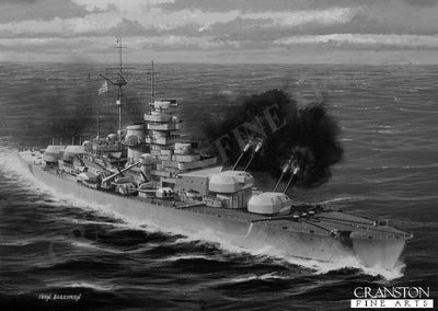 Bismarck Replies to HMS Hood by Ivan Berryman. (B)