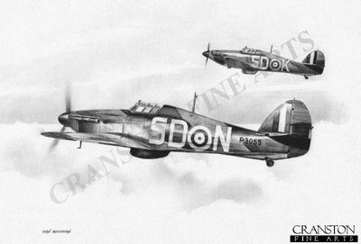 501 Squadron Hurricanes by Ivan Berryman. (B)