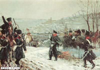 Blucher Leads the Prussian Army Across the Rhine by Richard Knotel.