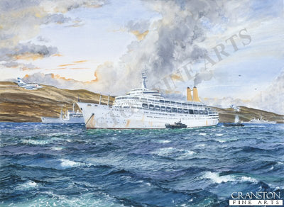 RMS Canberra, the Battle in bomb Alley by Robert Barbour.