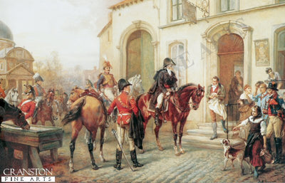 Wellington at the Inn of Waterloo by Robert Hillingford.