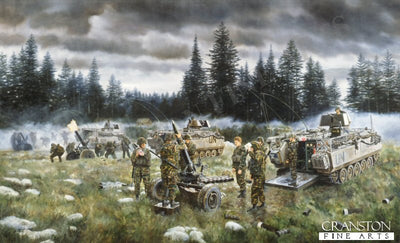 Heavy Mortars of the Royal Netherlands Marine Corps in action at Mount Igman, Bosnia, August 1995. by David Rowlands.