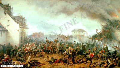 The Defence of Le Haye Saint by the Kings German Legion by Adolf Northern.