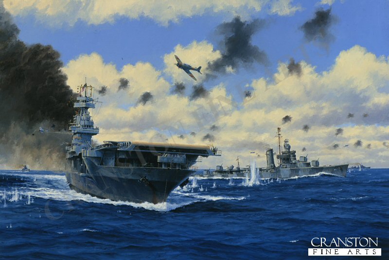 USS Yorktown at the Battle of Midway by Anthony Saunders