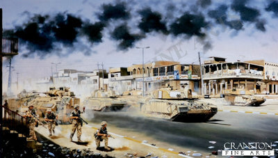 The Liberation of Basra by the 7th Armoured Brigade, 6th April 2003 by David Rowlands.