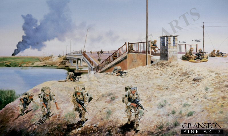 Crossing the North Rumaylah Bridge, Iraq. by David Rowlands.
