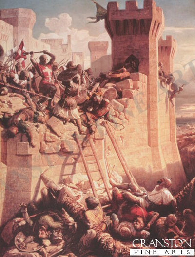 Guillaume de Clermont defending Ptolemais (Acre) 1291 by Dominque Louis.
