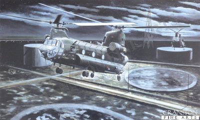 Chinooks Approaching the Al Faw Peninsula, Iraq by David Rowlands.