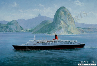 Queen Elizabeth 2 (1969) off Rio De Janeiro by John Young.