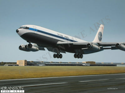 Pan Am Boeing 707 at Tempelhof by Ivan Berryman.