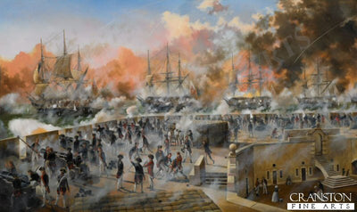 Siege of Gibraltar, The King's Bastion, 13th September 1782 by David Rowlands.