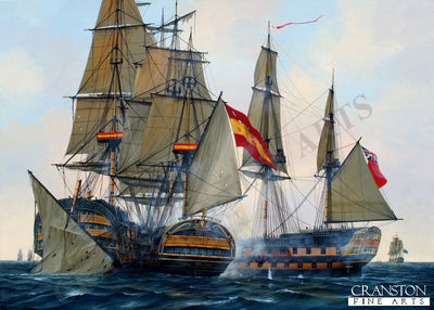 The Battle of Cape St Vincent - Nelsons Patent Bridge by Ivan Berryman. (B)