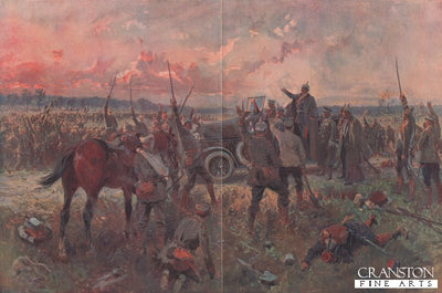 Befuch des Kaifers auf dem Schlachtfelde bei Dirton.