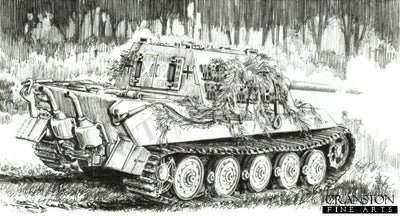 Oberfahnrich Heinrich Rondorf - Jagdtiger at Bay by David Pentland.