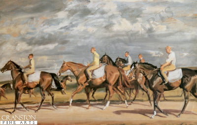 Exercising, Early Morning, Newmarket by Sir Alfred Munnings.