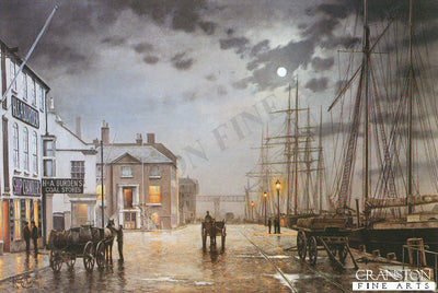 Poole Quay by Gaslight by Rodney Charman. (B)