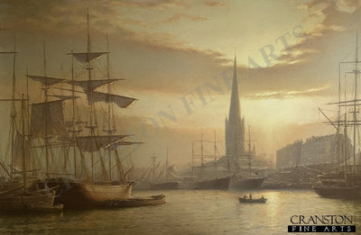 Sunrise over Bristol Docks by Rodney Charman.