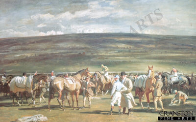 In the Saddling Paddock, March Meet, Cheltenham by Sir Alfred Munnings.