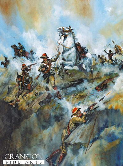 Hlobane 22nd March 1879 - Mossop's Leap, Trooper Mossop and Warrior by Jason Askew. (B)