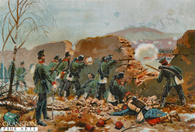 Das 5 Jager Batallion in der Schlacht am Mont Valerien. 19th Januar 1871 by Richard Knotel. (B)