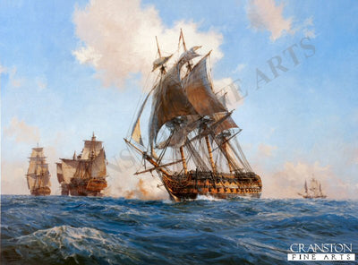 Agamemnon Opens Fire on the Ca Ira, 13th March 1795 by Geoff Hunt.