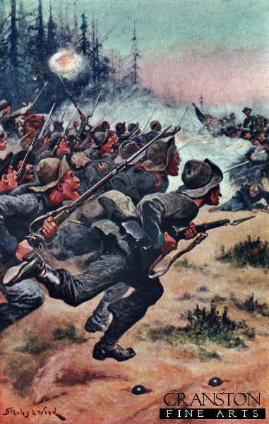 Charge of the Confederates at Bull Run by Stanley Wood. (B)