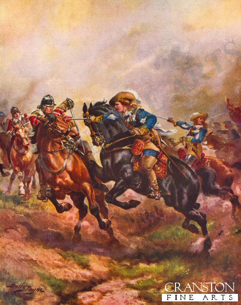 Prince Rupert's Cavalry Charging at Edgehill, 1642 by Richard Caton Woodville. (B)