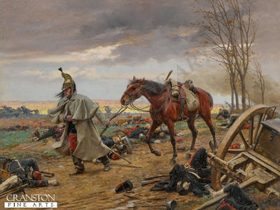 A French Dragoon Leaving The Field of Battle During The Franco Prussian War by Paul Grolleron